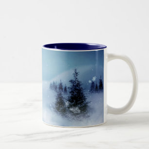 Winter Wonderland at Night Two-Tone Coffee Mug