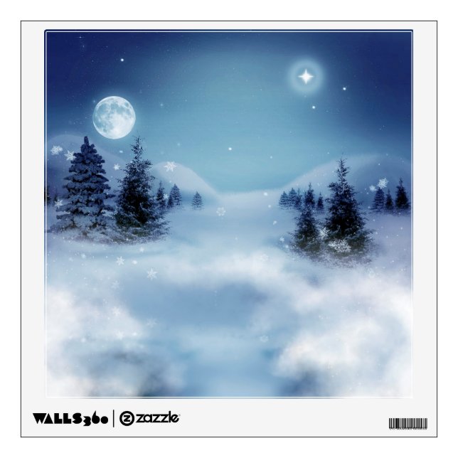 Winter Wonderland at Night Wall Decal (Front)