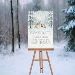 Winter Wonderland Baby Animals Baby Shower  Poster<br><div class="desc">Welcome guests in style with this charming Winter Wonderland Baby Shower welcome sign, featuring adorable woodland baby animals surrounded by soft snowfall and a snowy forest backdrop. The gentle watercolor artwork and wintry woodland details create a warm, magical entrance for your celebration. Perfect for gender-neutral baby showers, winter themes, and...</div>
