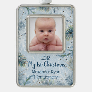 Winter Wonderland Baby First Christmas Photo Ornament