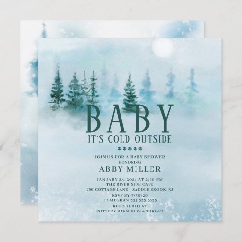 Winter Wonderland Baby Its Cold Outside Invitation