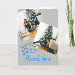 Winter wonderland baby shower 2 photo letterpress thank you card