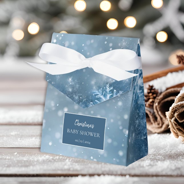 Winter Wonderland Baby Shower Blue Favor Boxes (Creator Uploaded)