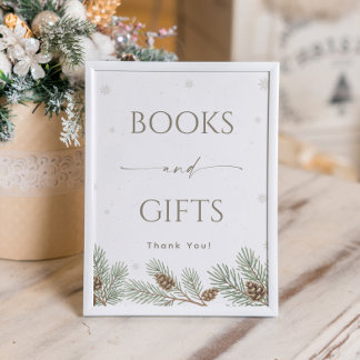 Winter Wonderland Baby Shower Books and Gifts Poster