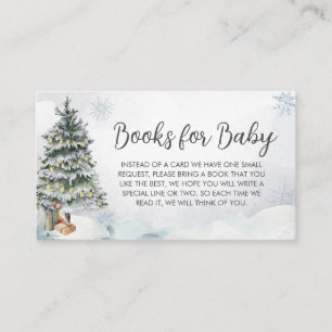 Winter Wonderland Baby Shower Books for Baby Enclosure Card