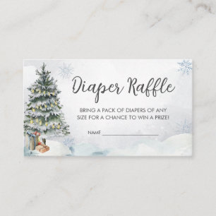Winter Wonderland Baby Shower Diaper Raffle Enclosure Card
