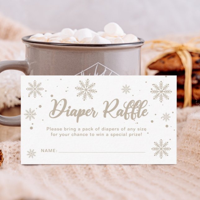 Winter Wonderland Baby Shower Diaper Raffle Ticket Enclosure Card (Creator Uploaded)