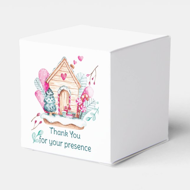 Winter Wonderland Baby Shower Favor Boxes (Back Side)