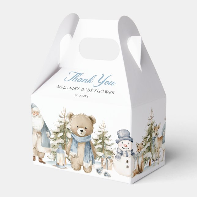 Winter Wonderland Baby Shower Favor Boxes (Front Side)