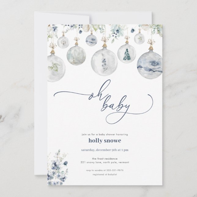 Winter Wonderland Baby Shower Invitation (Front)