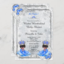 Winter Wonderland Baby Shower Invitation Twins Boy