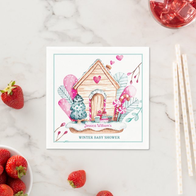 Winter Wonderland Baby Shower Napkins (Insitu)