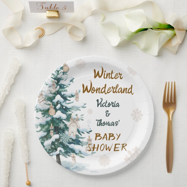 Winter Wonderland Baby Shower  Paper Plates (Wedding)