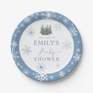 Winter Wonderland Baby Shower Paper Plates