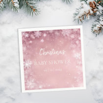 Winter Wonderland Baby Shower Pink Napkins