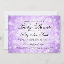 Winter Wonderland Baby Shower Purple Invitation