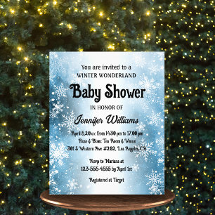 winter wonderland baby shower stylish invitation  flyer