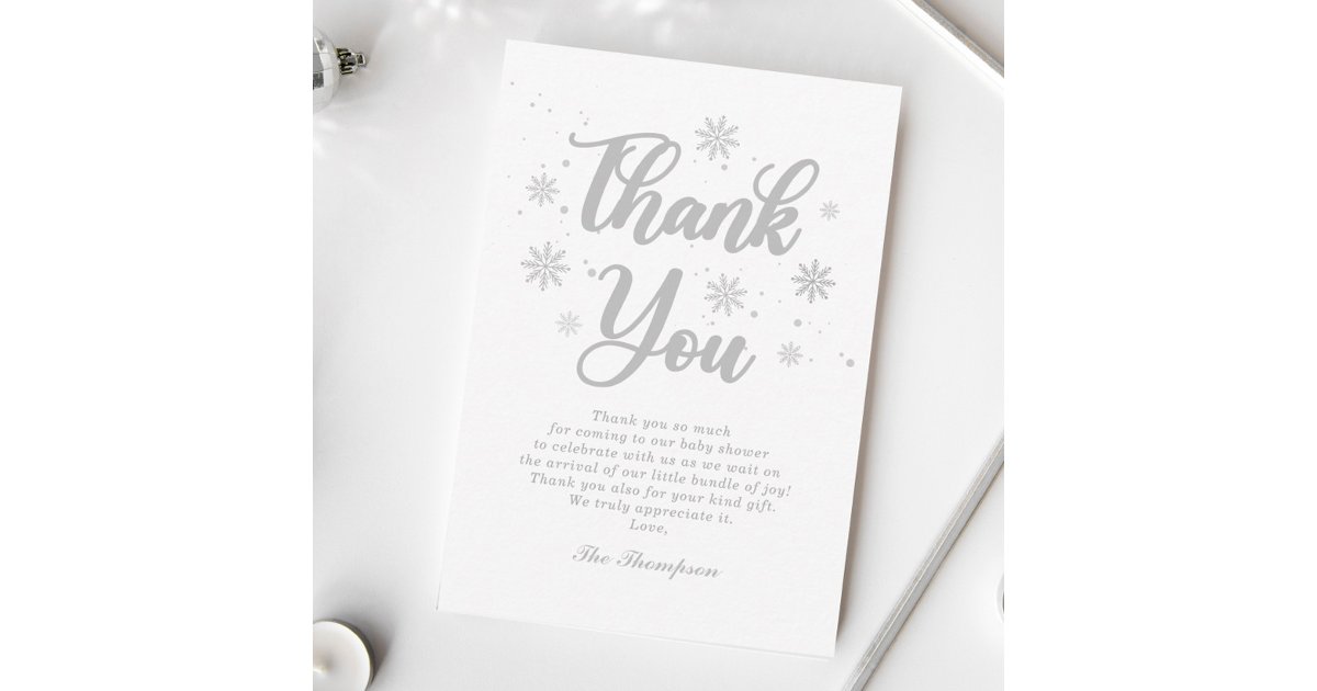 Winter Wonderland Baby Shower Thank You Card | Zazzle