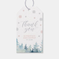 Winter Wonderland Baby Shower Thank you Favor Gift Tags