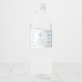Winter Wonderland Baby Shower Water Bottle Labels by PuggyPrints at Zazzle