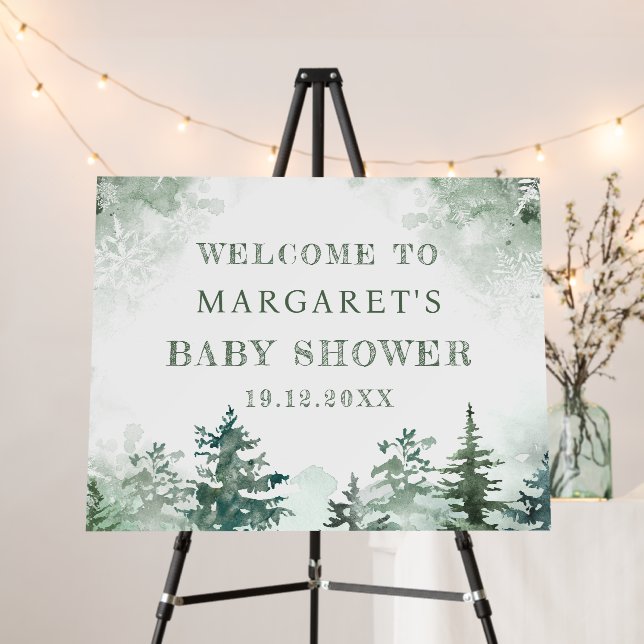 Winter Wonderland Baby Shower Welcome  Foam Board (In Situ (Stand))