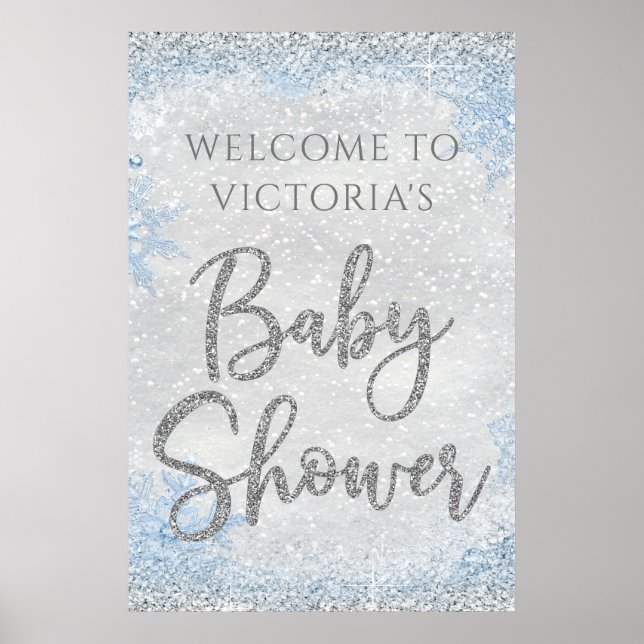 Winter Wonderland Baby Shower Welcome Sign (Front)