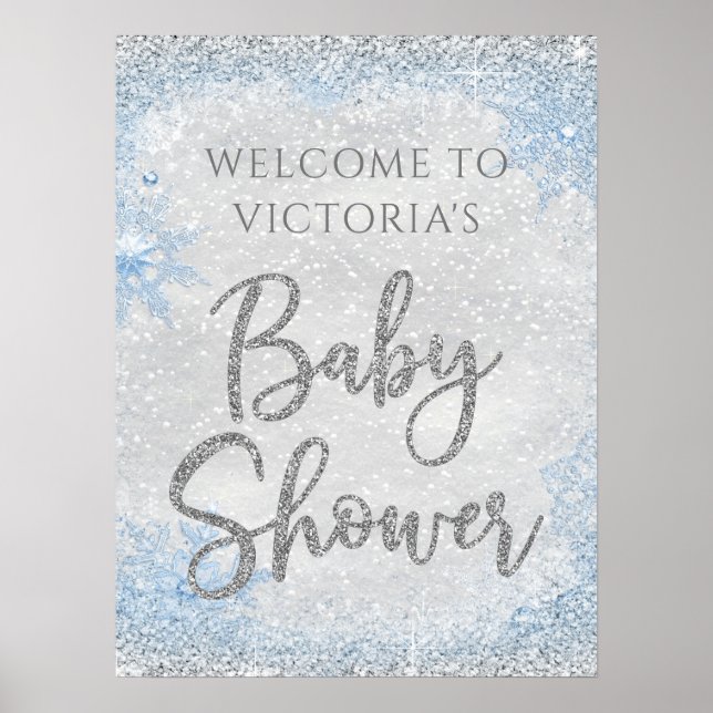 Winter Wonderland Baby Shower Welcome Sign (Front)
