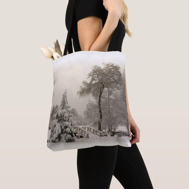 Winter Wonderland Bags Holiday Snow Tote Bags (Close Up)
