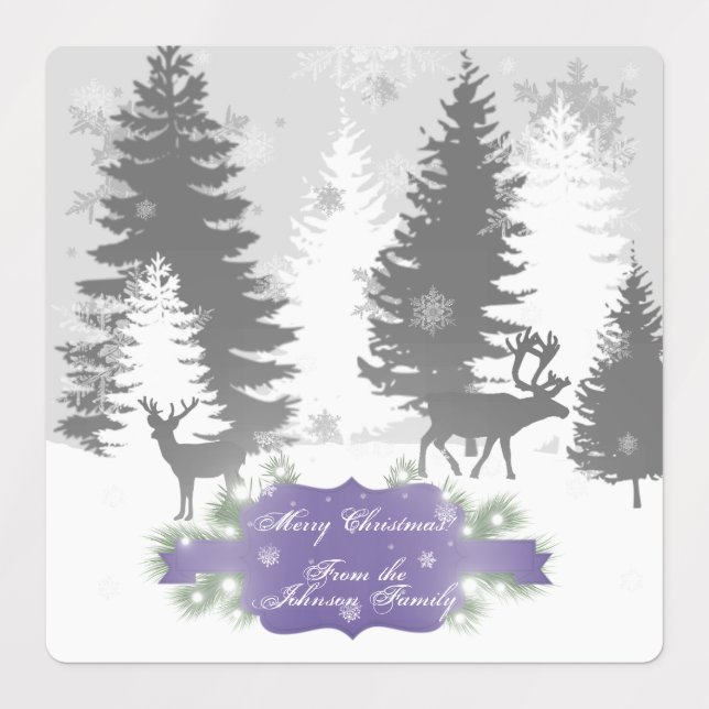 Winter Wonderland Baking Label - Purple (Design 1)
