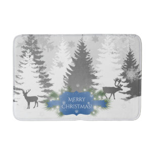 Winter Wonderland Bath Mat - Blue
