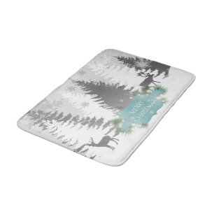 Winter Wonderland Bath Mat - Teal