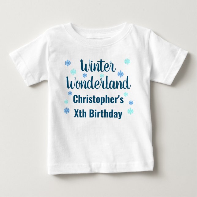 Winter Wonderland Birthday Baby T-Shirt (Front)