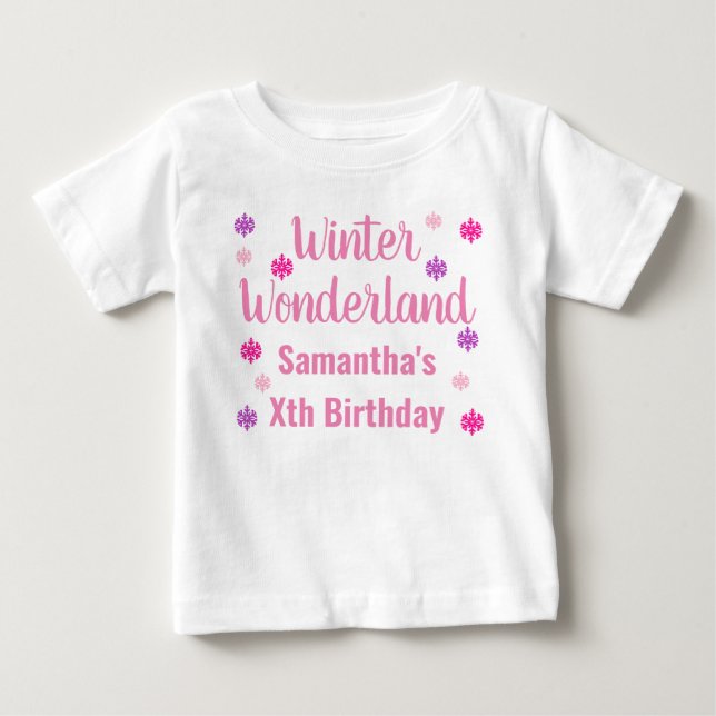 Winter Wonderland Birthday Baby T-Shirt (Front)