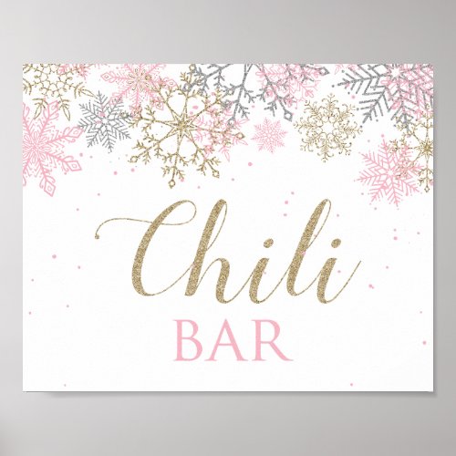 Winter Wonderland Birthday Chili Bar Sign