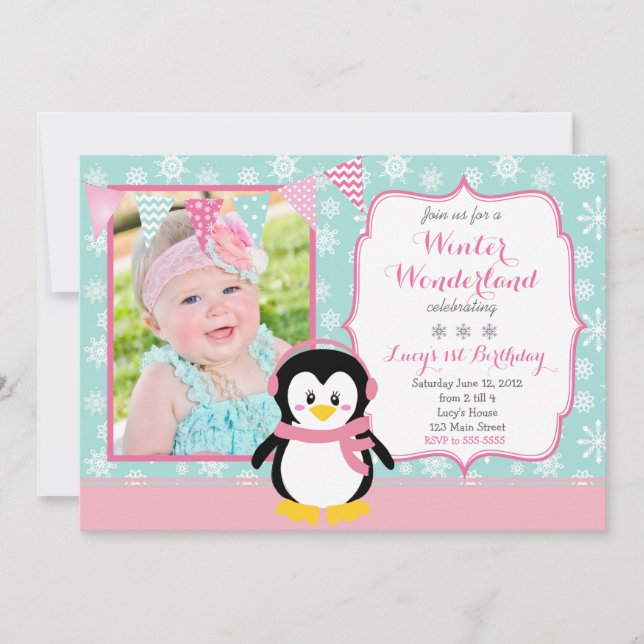 Winter Wonderland Birthday Invitation (Front)