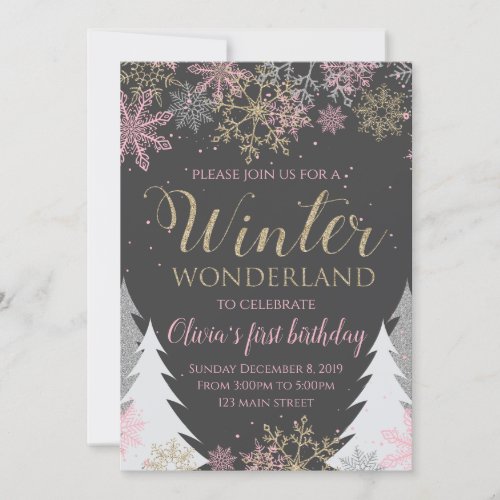 Winter Wonderland Birthday Invitation