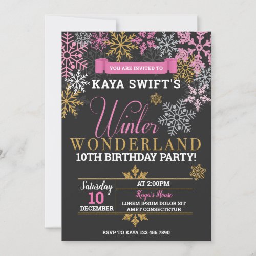 Winter Wonderland Birthday Invitation