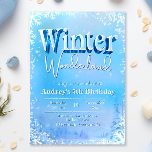 Winter Wonderland Birthday Invitation