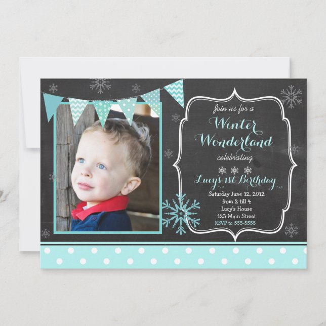 Winter Wonderland Birthday Invitation (Front)