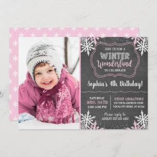 Winter Wonderland Birthday Invitation with Photo