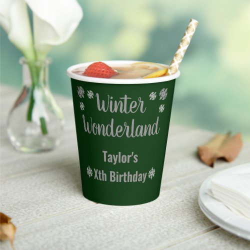 Winter Wonderland Birthday Paper Cups