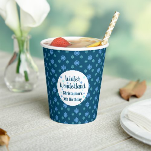 Winter Wonderland Birthday Paper Cups