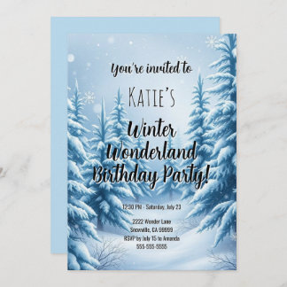 Winter Wonderland Birthday Party Invitation