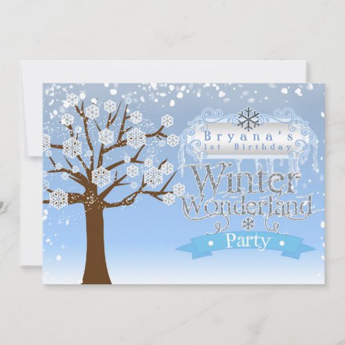 Winter Wonderland Birthday Party Invitation