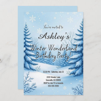 Winter Wonderland Birthday Party Invitation
