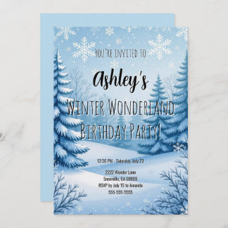 Winter Wonderland Birthday Party Invitation