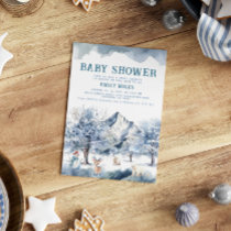 Winter Wonderland Blue Baby Shower Invitation
