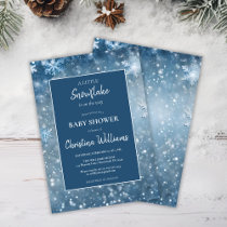 Winter Wonderland Blue Baby Shower Invitation