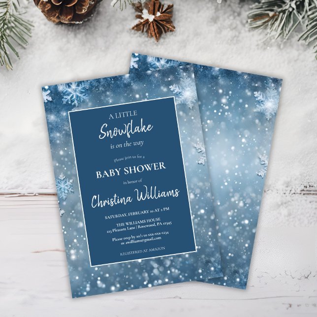 Winter Wonderland Blue Baby Shower Invitation (Creator Uploaded)