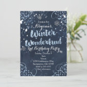 Winter Wonderland Blue Elegant Party Invitations (Standing Front)